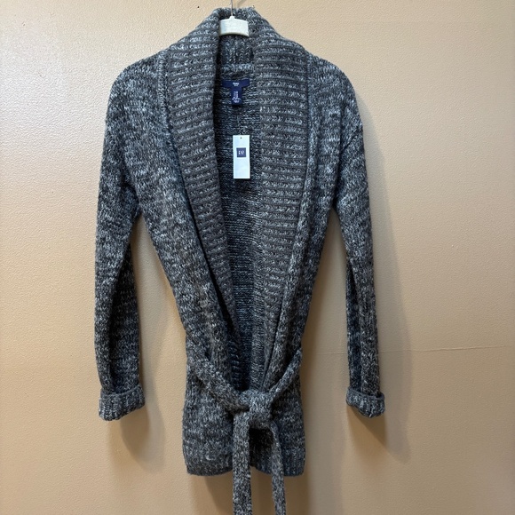 Gap Shawl Collar Tie Waist Black/White Cardigan Wrap Size XS NWT - Picture 1 of 9